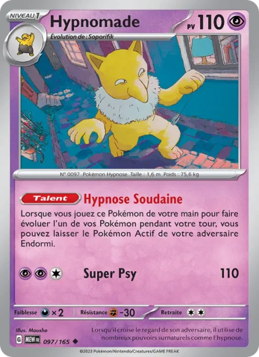 Carte Pokémon Hypnomade 097/165 Peu Commune 151