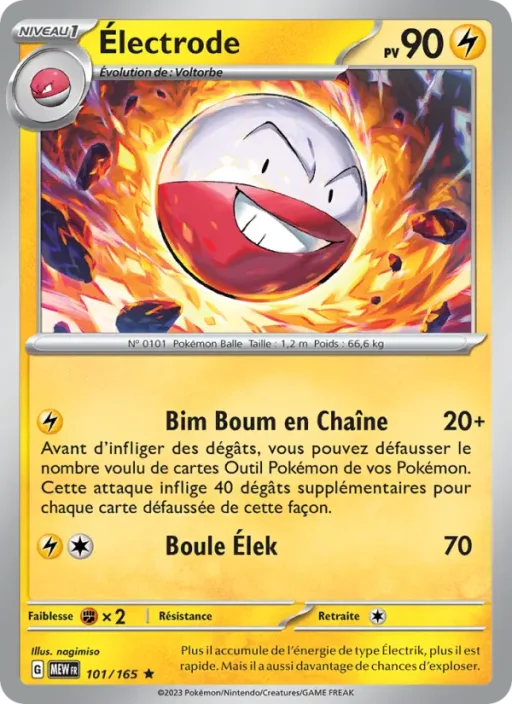 Carte Pokémon Électrode 101/165 Rare 151