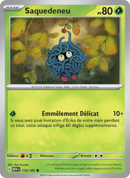 Carte Pokémon Saquedeneu 114/165 Commune 151