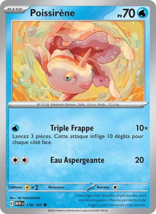 Carte Pokémon Poissirène 118/165 Commune 151