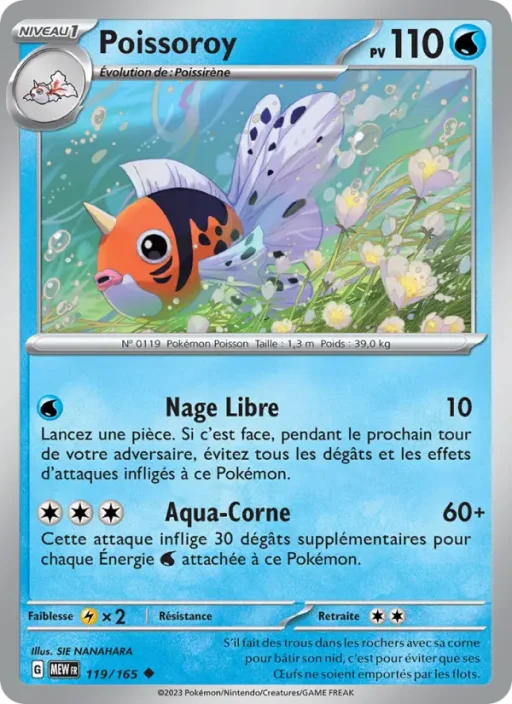 Carte Pokémon Poissoroy 119/165 Peu Commune 151
