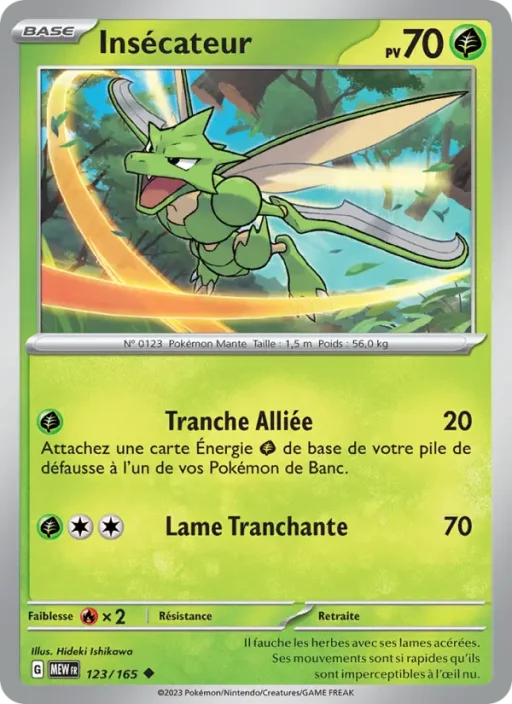 Carte Pokémon Insécateur 123/165 Peu Commune 151