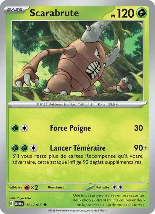 Carte Pokémon Scarabrute 127/165 Peu Commune 151