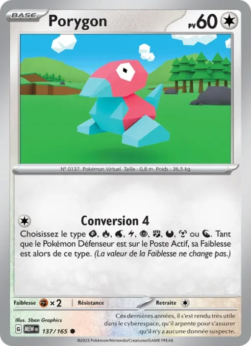 Carte Pokémon Porygon 137/165 Commune 151