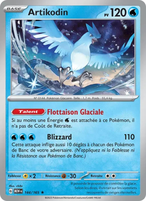 Carte Pokémon Artikodin 144/165 Rare 151