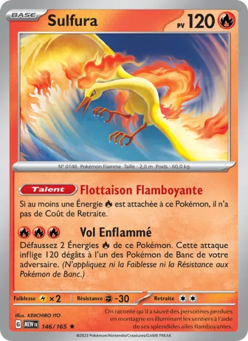 Carte Pokémon Sulfura 146/165 Rare 151