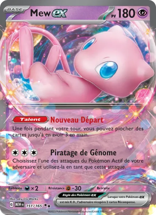 Carte Pokémon Mew-ex 151/165 Double rare 151