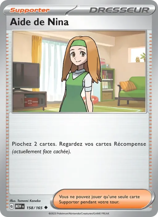 Carte Pokémon Aide de Nina 158/165 Peu Commune 151