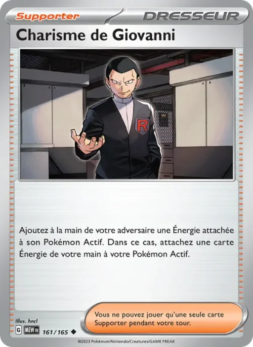 Carte Pokémon Charisme de Giovanni 161/165 Peu Commune 151