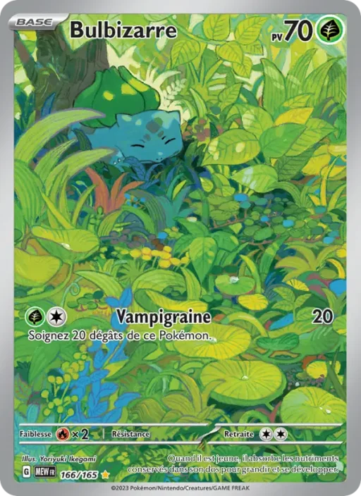 Carte Pokémon Bulbizarre 166/165 Illustration rare 151
