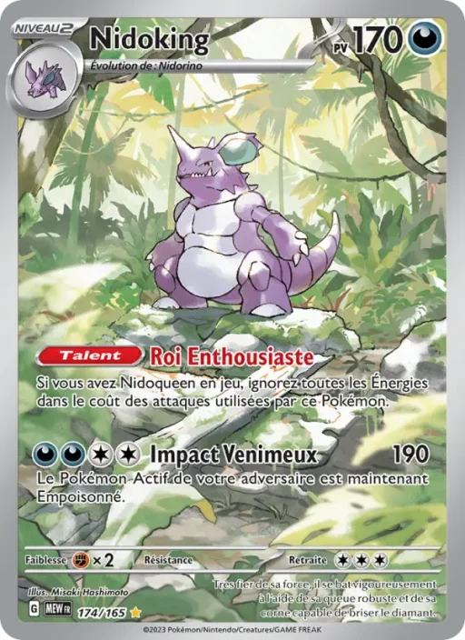 Carte Pokémon Nidoking 174/165 Illustration rare 151
