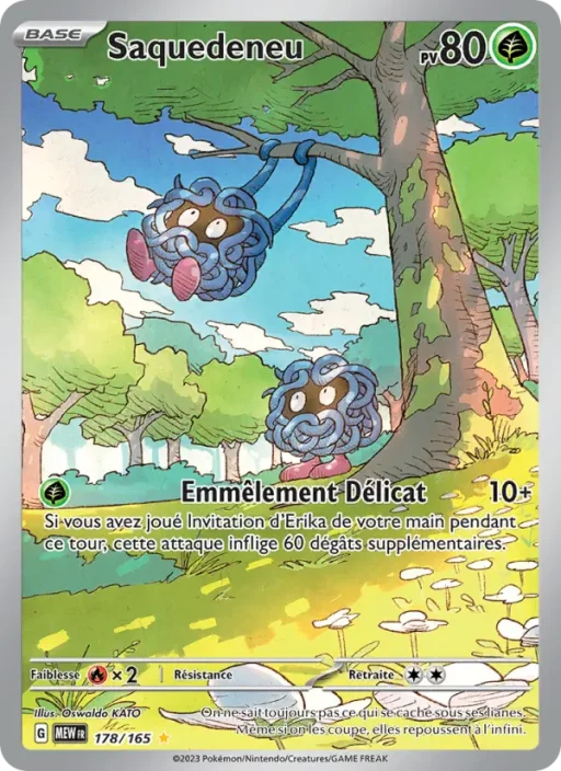 Carte Pokémon Saquedeneu 178/165 Illustration rare 151