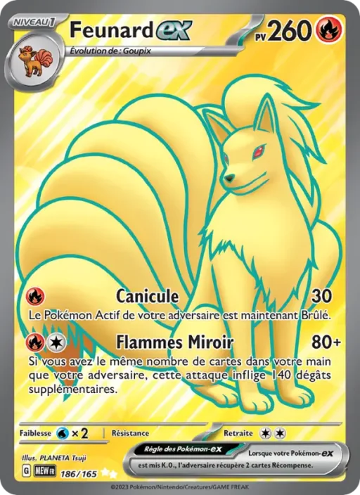 Carte Pokémon Feunard-ex 186/165 Ultra Rare 151