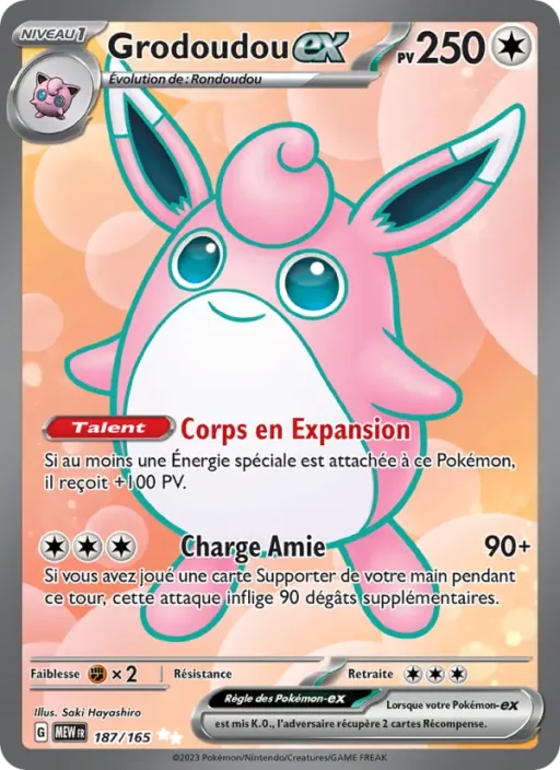 Carte Pokémon Grodoudou-ex 187/165 Ultra Rare 151