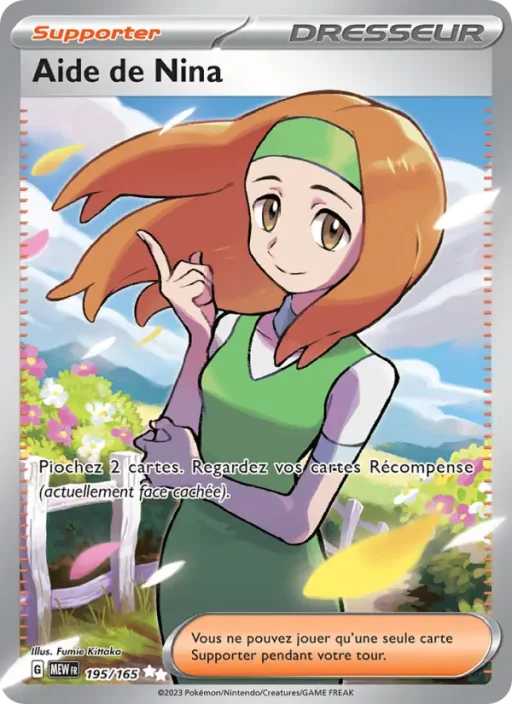 Carte Pokémon Aide de Nina 195/165 Ultra Rare 151