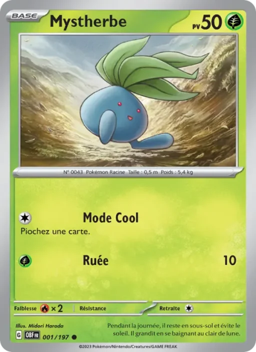 Carte Pokémon Mystherbe 001/197 Commune Flammes Obsidiennes