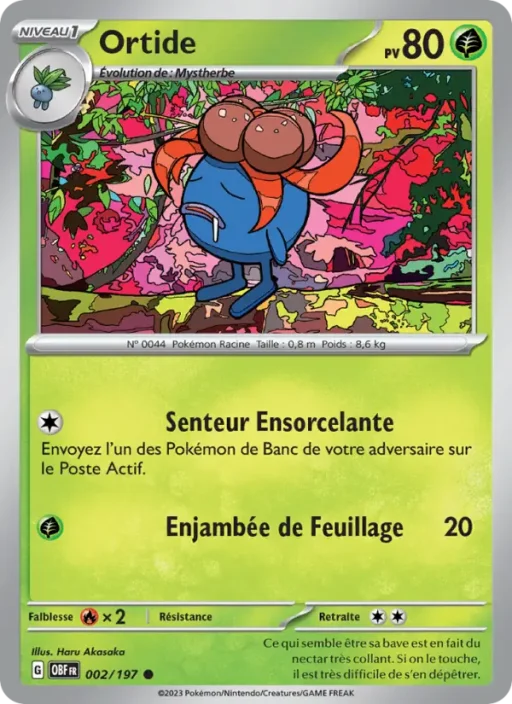 Carte Pokémon Ortide 002/197 Commune Flammes Obsidiennes