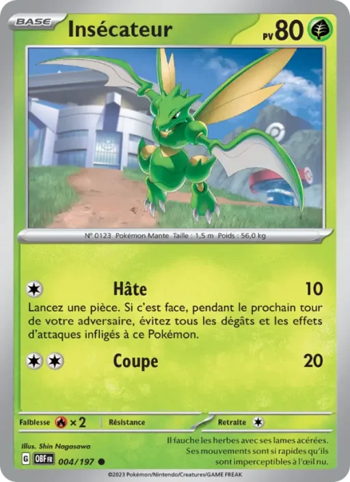 Carte Pokémon Insécateur 004/197 Commune Flammes Obsidiennes