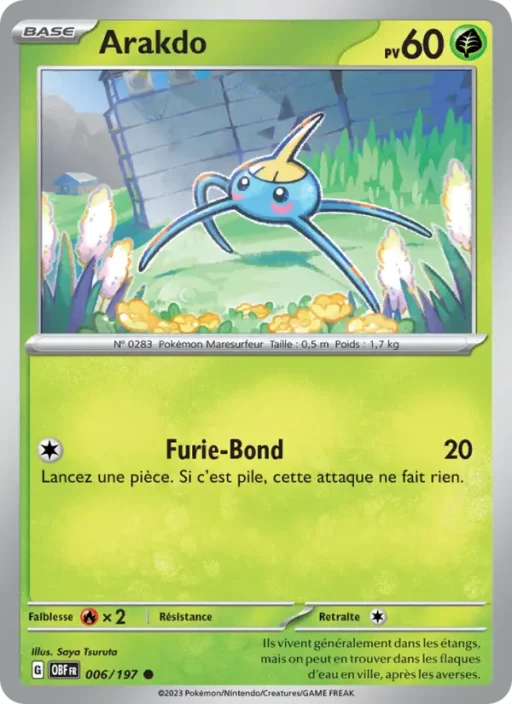 Carte Pokémon Arakdo 006/197 Commune Flammes Obsidiennes