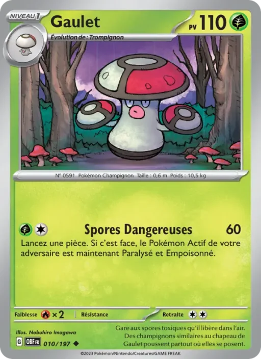 Carte Pokémon Gaulet 010/197 Peu Commune Flammes Obsidiennes