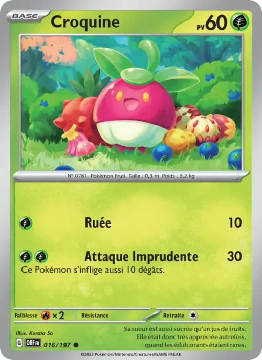 Carte Pokémon Croquine 016/197 Commune Flammes Obsidiennes
