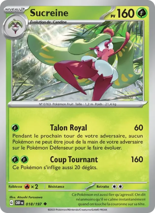 Carte Pokémon Sucreine 018/197 Peu Commune Flammes Obsidiennes