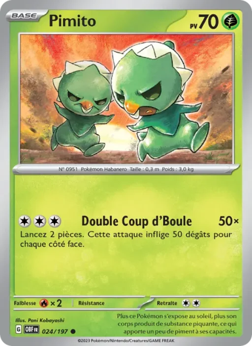 Carte Pokémon Pimito 024/197 Commune Flammes Obsidiennes