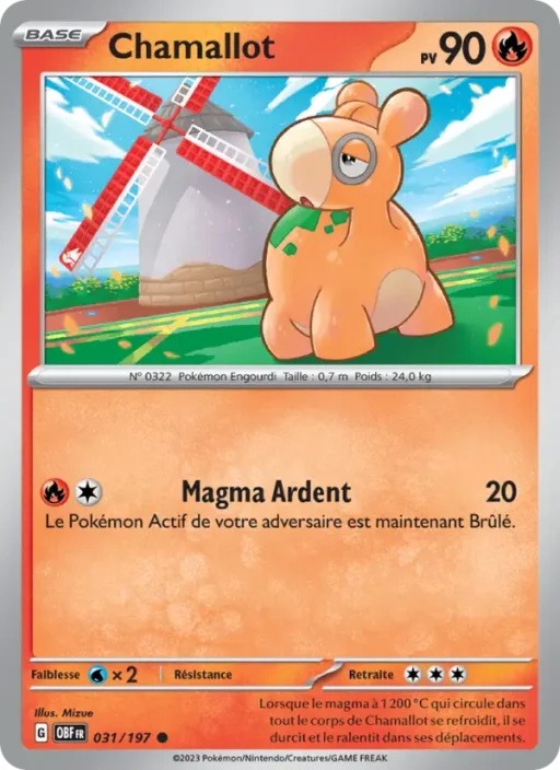 Carte Pokémon Chamallot 031/197 Commune Flammes Obsidiennes