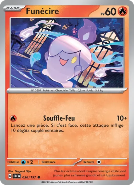 Carte Pokémon Funécire 036/197 Commune Flammes Obsidiennes