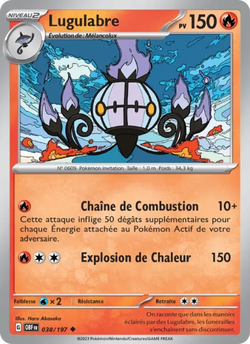 Carte Pokémon Lugulabre 038/197 Peu Commune Flammes Obsidiennes