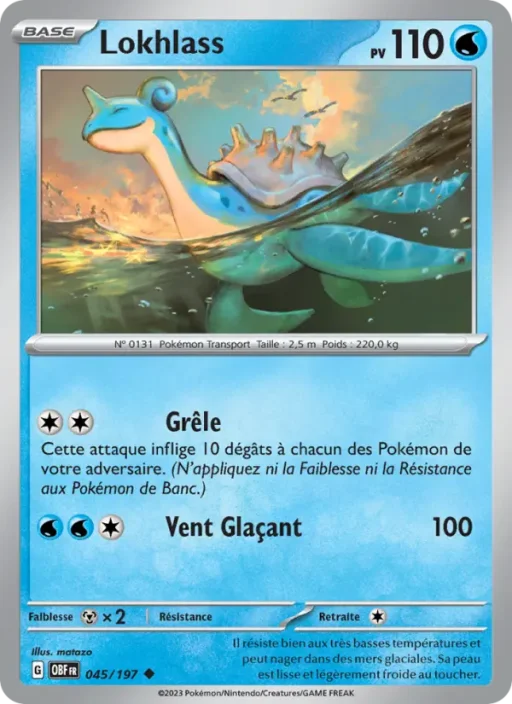Carte Pokémon Lokhlass 045/197 Peu Commune Flammes Obsidiennes