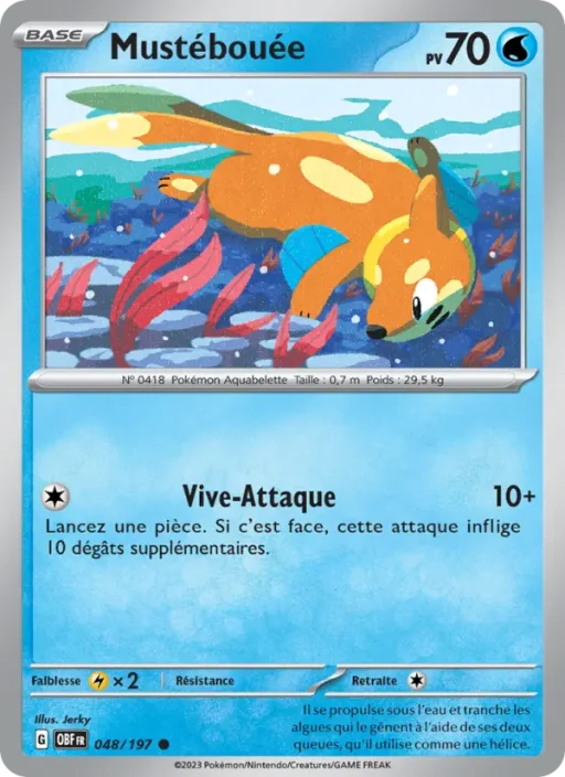 Carte Pokémon Mustébouée 048/197 Commune Flammes Obsidiennes