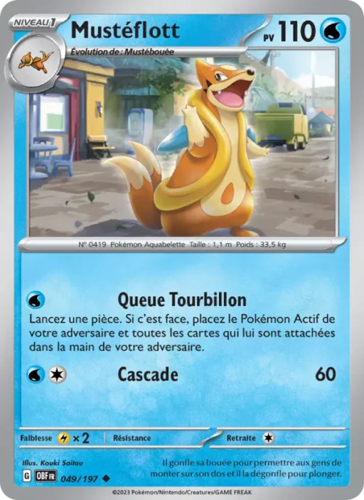 Carte Pokémon Mustéflott 049/197 Peu Commune Flammes Obsidiennes