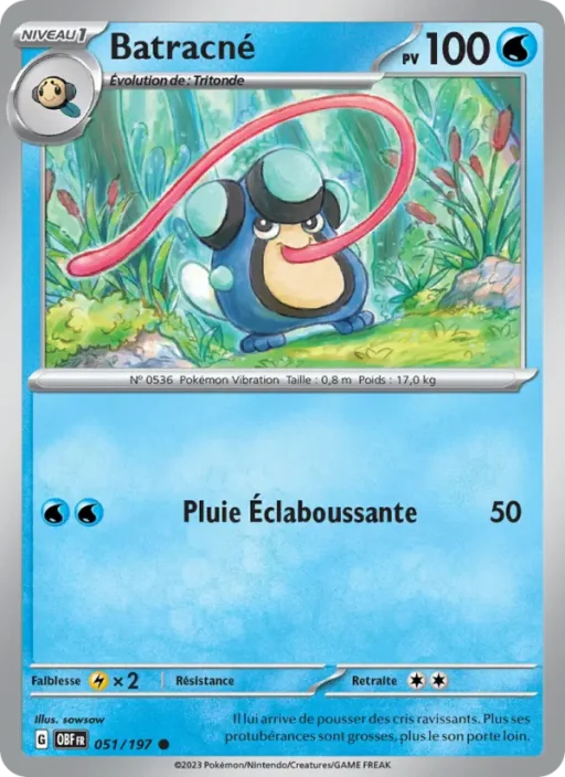 Carte Pokémon Batracné 051/197 Commune Flammes Obsidiennes