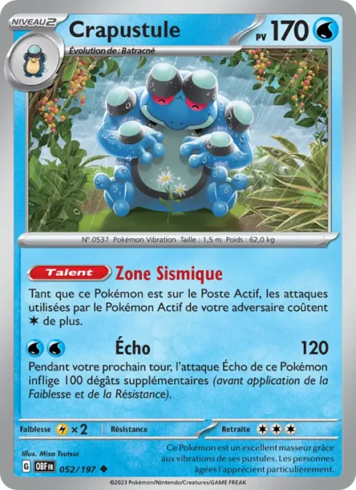 Carte Pokémon Crapustule 052/197 Peu Commune Flammes Obsidiennes