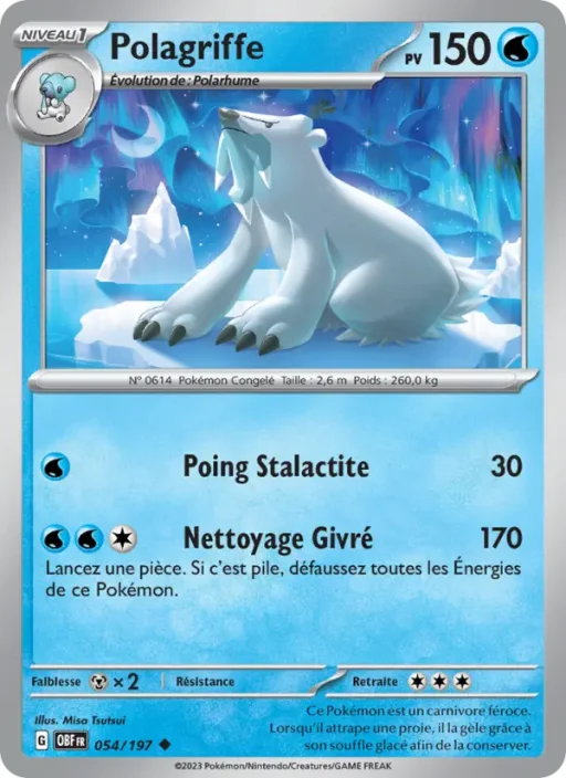 Carte Pokémon Polagriffe 054/197 Peu Commune Flammes Obsidiennes