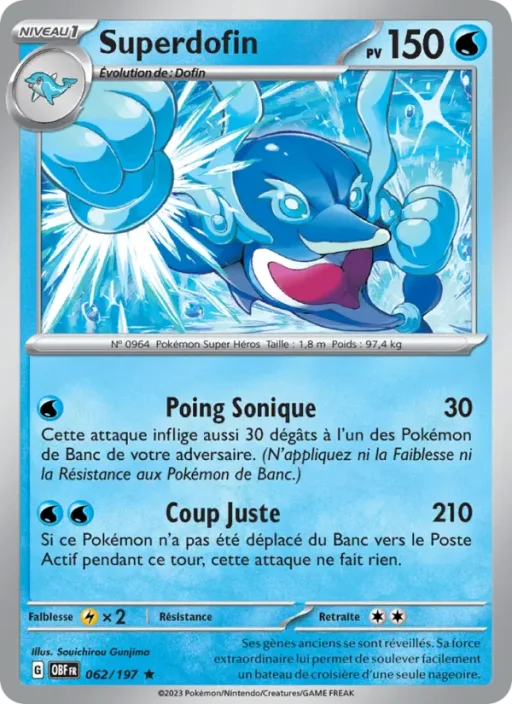Carte Pokémon Superdofin 062/197 Rare Flammes Obsidiennes