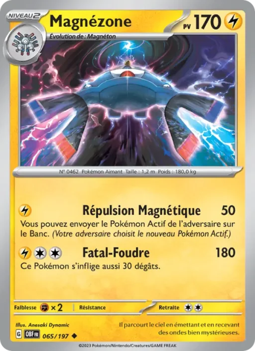 Carte Pokémon Magnézone 065/197 Peu Commune Flammes Obsidiennes
