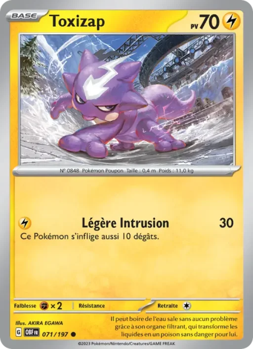 Carte Pokémon Toxizap 071/197 Commune Flammes Obsidiennes