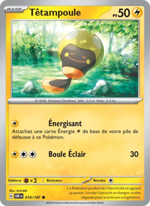 Carte Pokémon Têtampoule 074/197 Commune Flammes Obsidiennes