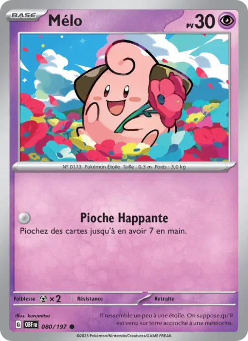 Carte Pokémon Mélo 080/197 Commune Flammes Obsidiennes