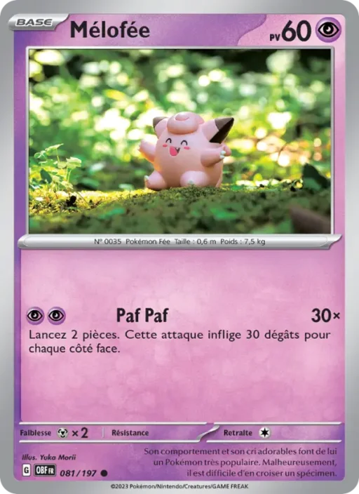 Carte Pokémon Mélofée 081/197 Commune Flammes Obsidiennes