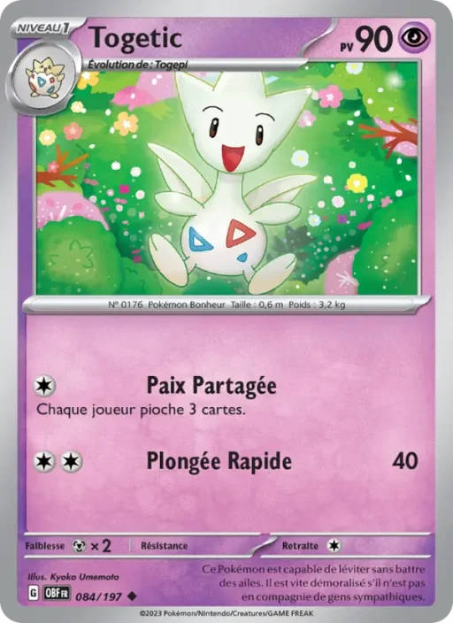 Carte Pokémon Togetic 084/197 Peu Commune Flammes Obsidiennes