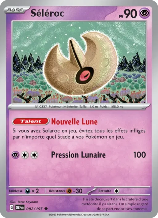 Carte Pokémon Séléroc 092/197 Peu Commune Flammes Obsidiennes