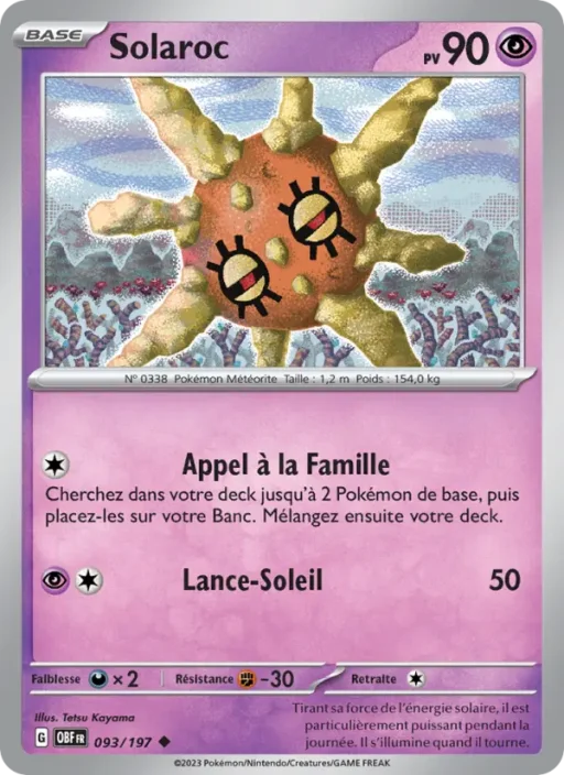 Carte Pokémon Solaroc 093/197 Peu Commune Flammes Obsidiennes
