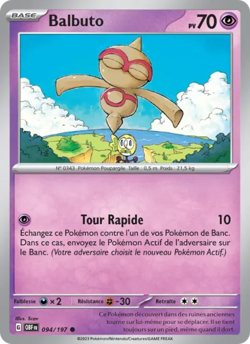 Carte Pokémon Balbuto 094/197 Commune Flammes Obsidiennes
