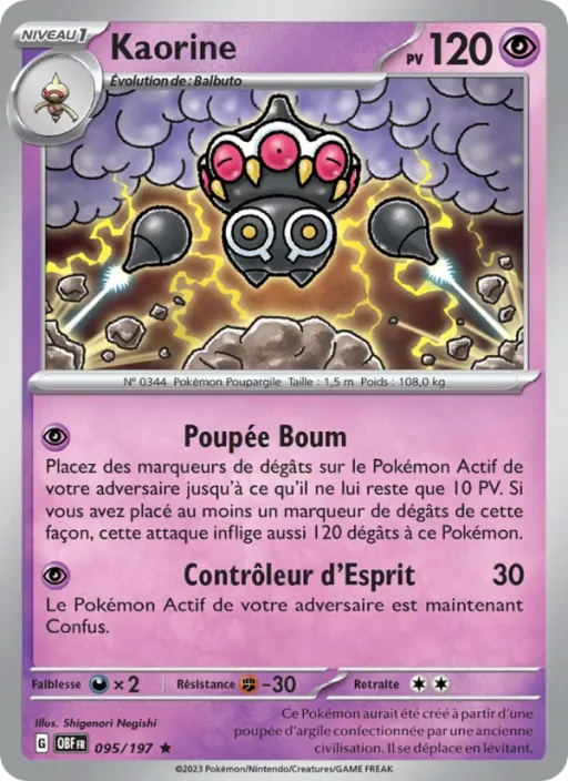 Carte Pokémon Kaorine 095/197 Rare Flammes Obsidiennes