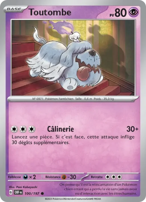 Carte Pokémon Toutombe 100/197 Commune Flammes Obsidiennes