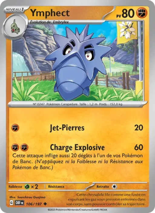 Carte Pokémon Ymphect 106/197 Peu Commune Flammes Obsidiennes