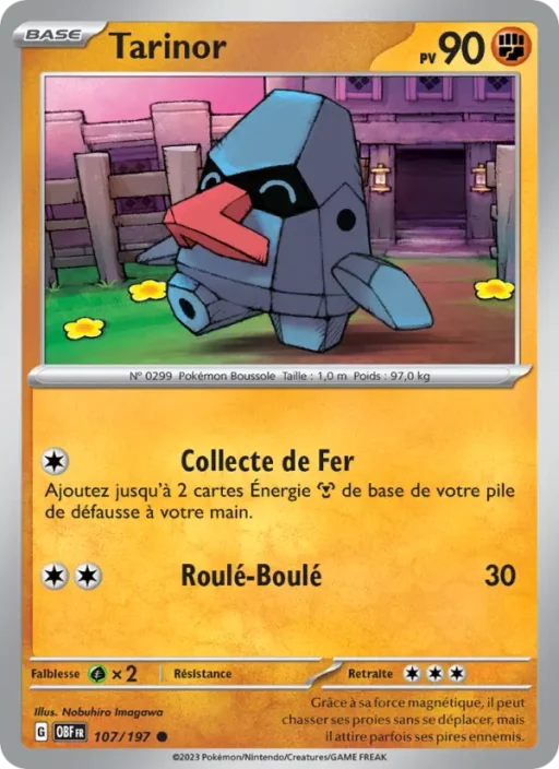 Carte Pokémon Tarinor 107/197 Commune Flammes Obsidiennes